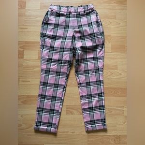 Pink plaid pants size small